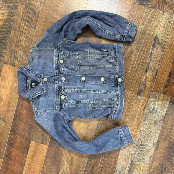 Gap Kids Jean Jacket Denim Snap Front Coat Boys Girls Unisex Size Medium - Picture 6 of 6